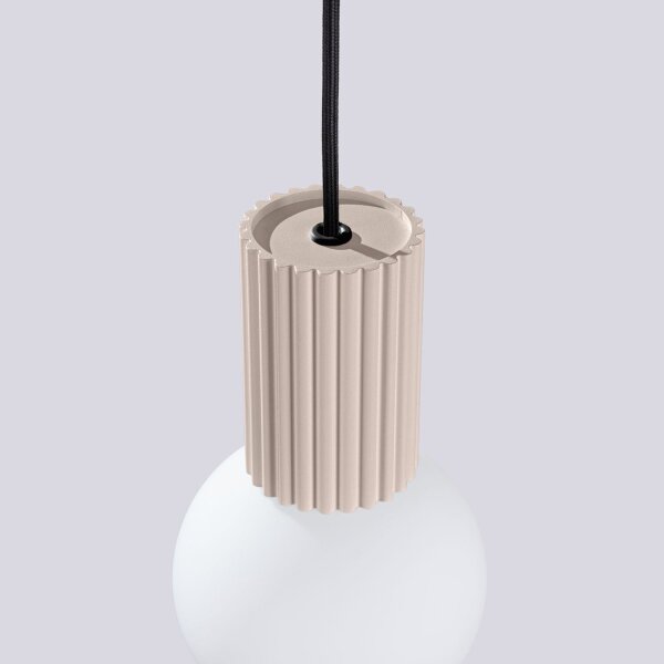Pendelleuchte Glas blendarm Taupe G9 Ø12 cm Aluminium