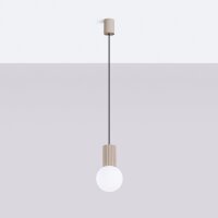 Pendelleuchte Glas blendarm Taupe G9 Ø12 cm Aluminium
