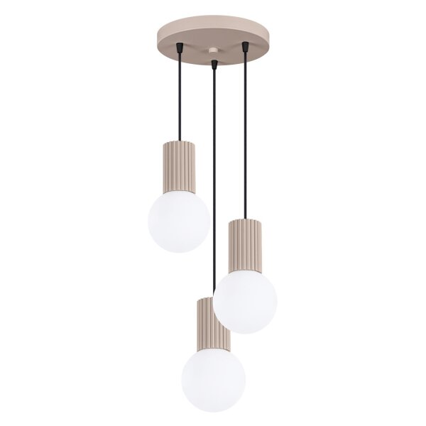 Pendelleuchte Metall Taupe G9 L:25 cm Glas 3-flammig