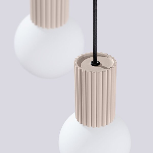 Pendelleuchte Metall Taupe G9 L:25 cm Glas 3-flammig