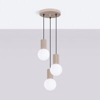 Pendelleuchte Metall Taupe G9 L:25 cm Glas 3-flammig