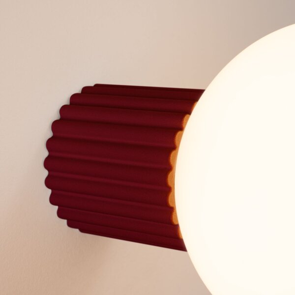 Wandleuchte Glas G9 IP44 H:12 cm Aluminium Burgund