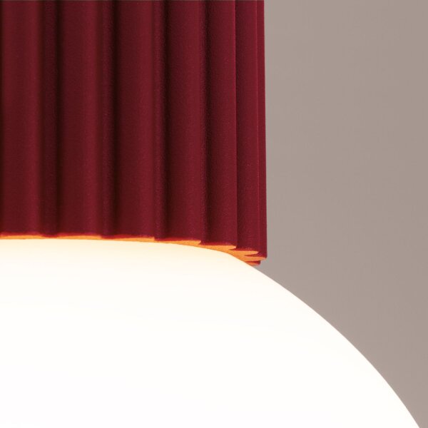 Deckenleuchte Glas G9 IP44 H:21 cm Aluminium Burgund