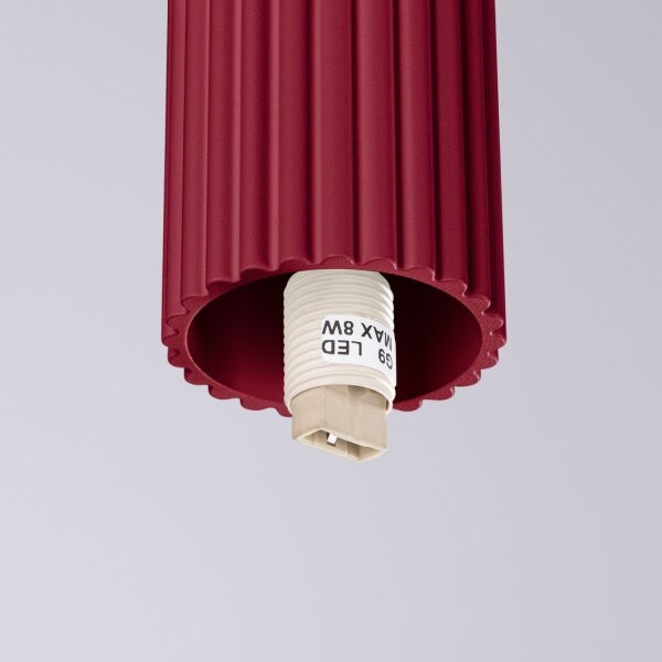 Deckenleuchte Glas G9 IP44 H:21 cm Aluminium Burgund