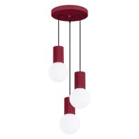 Pendelleuchte Glas Aluminium G9 B:25 cm in Burgund