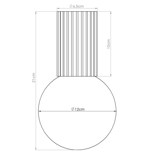 Deckenleuchte Metall in Pfirsich Glas G9 IP44 Ø12 cm