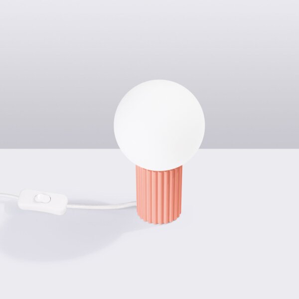 Tischlampe Glas Aluminium Pfirsich G9 19 cm blendarm
