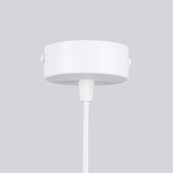 Kronleuchter Aluminium Glas Weiß G9 B:64 cm 6-flammig
