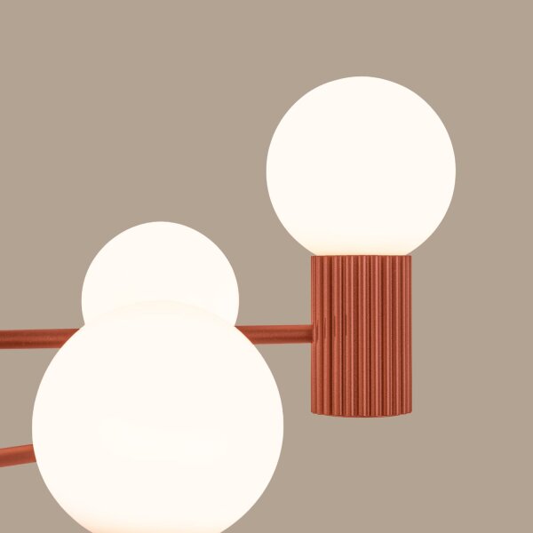 Kronleuchter Aluminium Glas Ocker G9 B:64 cm 6-flammig