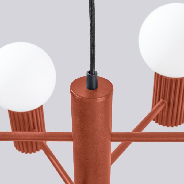 Kronleuchter Aluminium Glas Ocker G9 B:64 cm 6-flammig