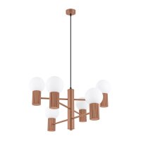 Kronleuchter Aluminium Glas Mokka G9 L:64 cm 6-flammig