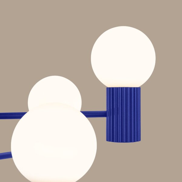 Kronleuchter Marineblau Aluminium Glas G9 6-flammig
