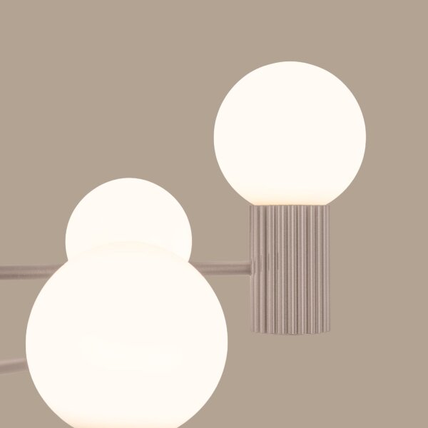Kronleuchter Taupe Aluminium Glas G9 6-flammig L:64 cm