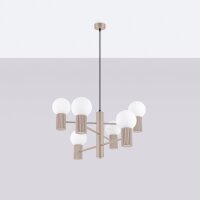 Kronleuchter Taupe Aluminium Glas G9 6-flammig L:64 cm