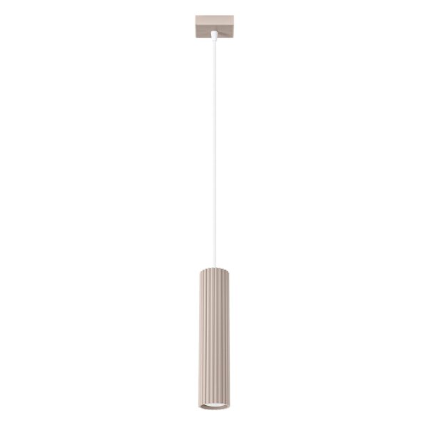 Runde Pendelleuchte Aluminium Taupe GU10 Ø6,5 cm Modern