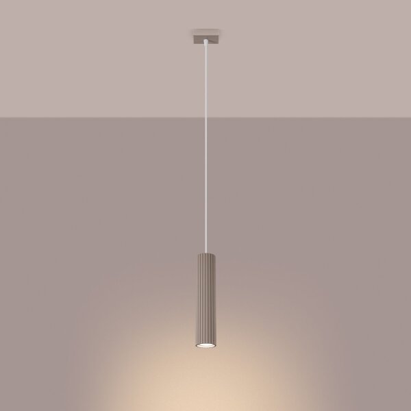 Runde Pendelleuchte Aluminium Taupe GU10 Ø6,5 cm Modern