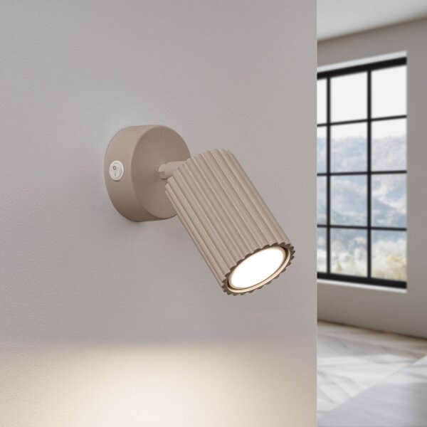 Flexibler Wandstrahler Aluminium Taupe GU10 B:8 cm