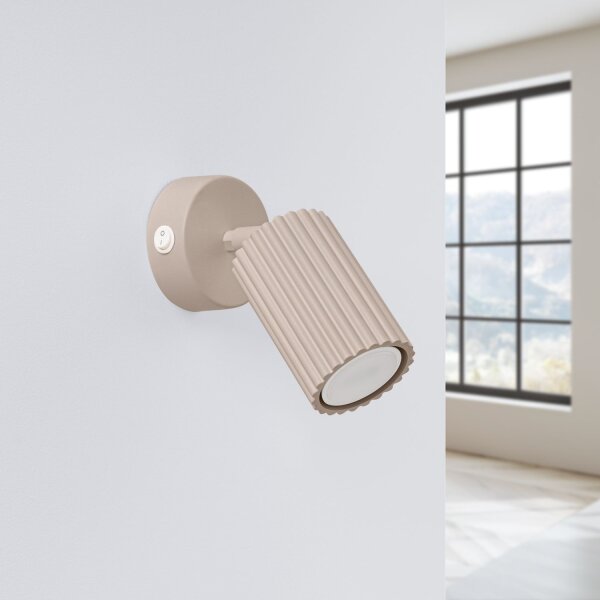 Flexibler Wandstrahler Aluminium Taupe GU10 B:8 cm