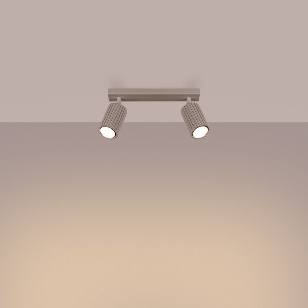 Deckenstrahler 2-flammig verstellbar 30 cm GU10 Taupe