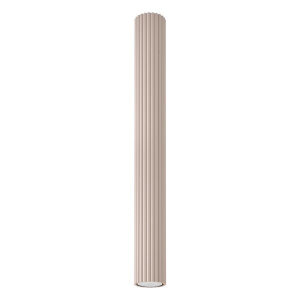 Deckenleuchte Aluminium Taupe Riffel GU10 Ø6,5 cm rund