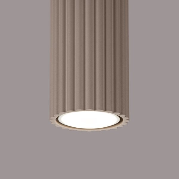 Deckenleuchte Aluminium Taupe Riffel GU10 Ø6,5 cm rund