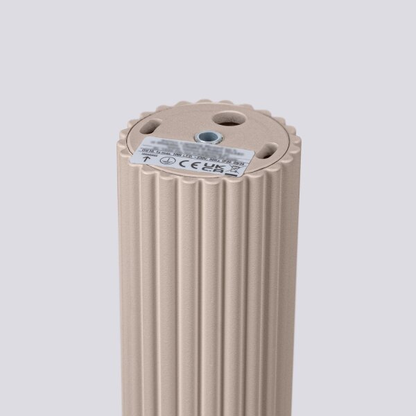 Deckenleuchte Aluminium Taupe Riffel GU10 Ø6,5 cm rund