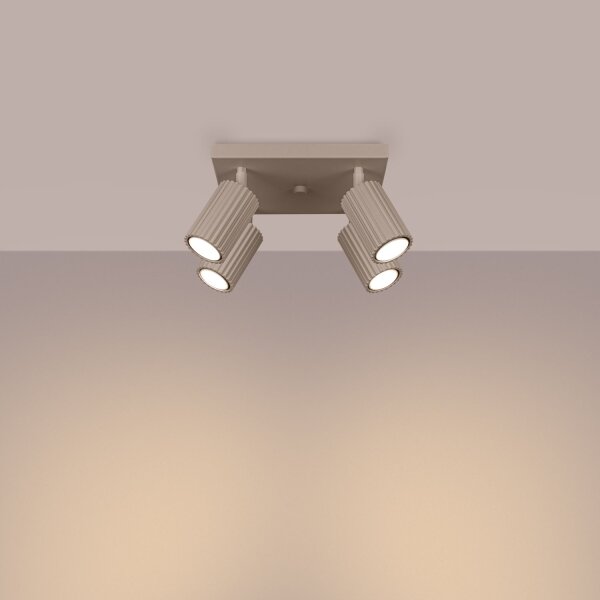 Deckenstrahler Taupe GU10 B:25 cm Aluminium verstellbar