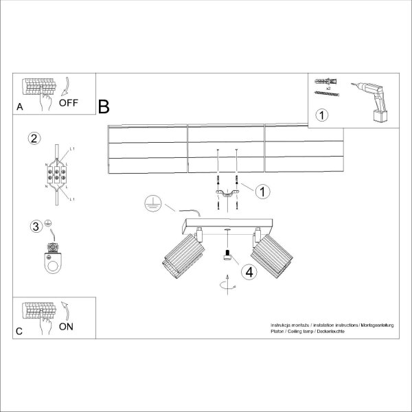 Deckenstrahler Taupe GU10 B:25 cm Aluminium verstellbar