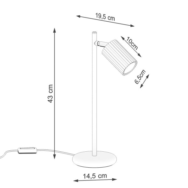 Tischlampe Aluminium Taupe GU10 43 cm Schreibtisch