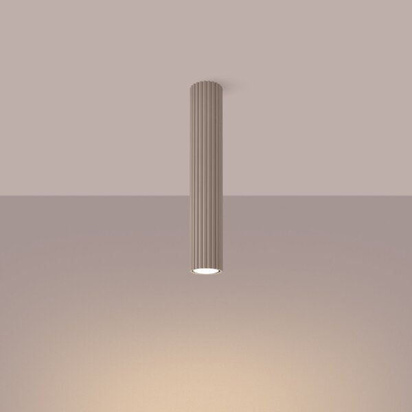 Runde Deckenlampe Aluminium Taupe GU10 H:40 cm Modern