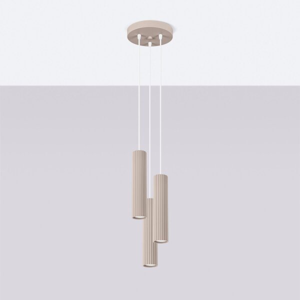 Hängelampe Aluminium Taupe GU10 B:19,5 cm 3-flammig