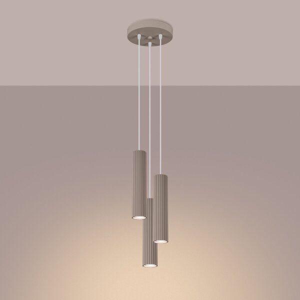 Hängelampe Aluminium Taupe GU10 B:19,5 cm 3-flammig
