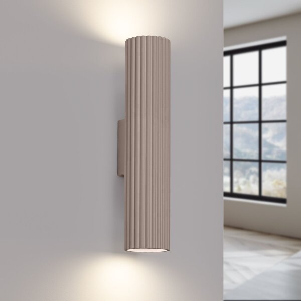 Wandleuchte Metall Taupe GU10 H:30 cm Up Down 2-flammig