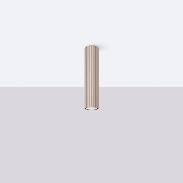 Runde Deckenleuchte Aluminium Taupe GU10 H:30 cm Modern