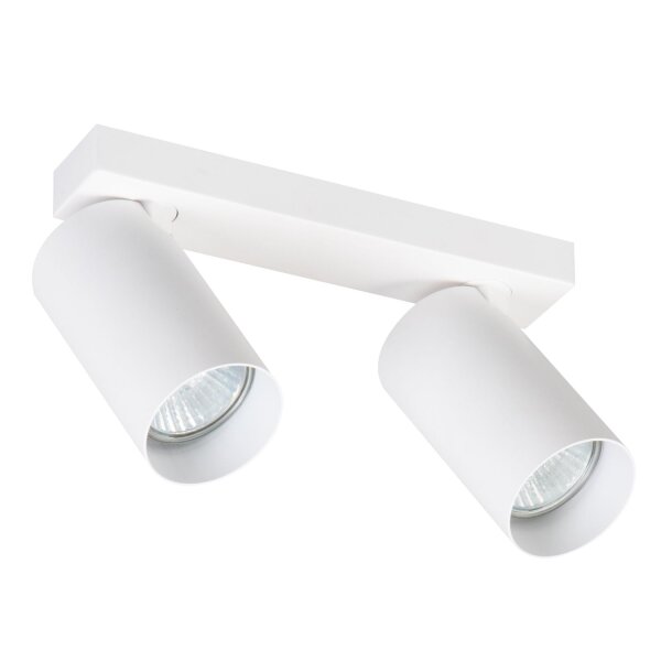 Deckenleuchte Weiß Metall 20 cm 2-flammig GU10 Spot Decke