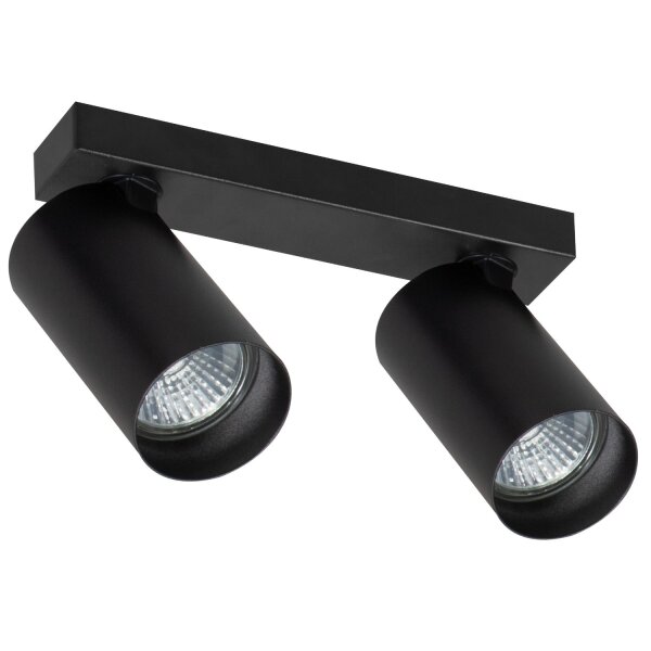 Deckenspot Schwarz GU10 20 cm verstellbar 2-flammig
