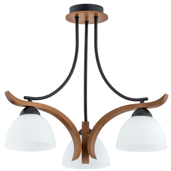 Deckenlampe Glas Metall E27 46 cm 3-flammig Rustikal