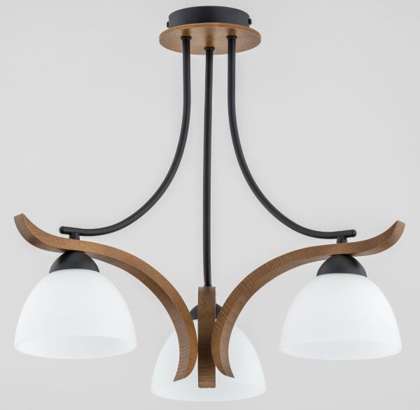 Deckenlampe Glas Metall E27 46 cm 3-flammig Rustikal