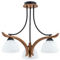 Deckenlampe Glas Metall E27 46 cm 3-flammig Rustikal