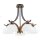 Deckenlampe Glas Metall 50 cm Holz Wei&szlig; Schwarz E27 Rustikal