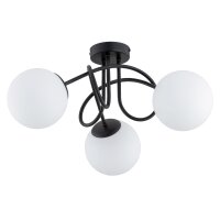 Deckenlampe Schwarz Weiß 50 cm 3-flammig Retro...