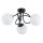 Deckenlampe Schwarz Wei&szlig; 50 cm 3-flammig Retro Metall Glas
