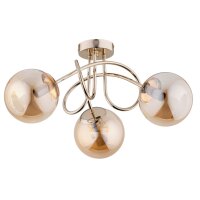 Deckenlampe 3-flammig Gold Rauchglas Retro 50 cm E14