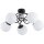 Deckenlampe Glas Metall 51 cm Schwarz Wei&szlig; 5x E14 Retro