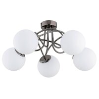 Deckenlampe Glas Metall 51 cm Schwarz-Chrom E14 Retro