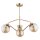 Deckenleuchte Rauchglas Metall 56 cm Gold E14 3-flammig Retro