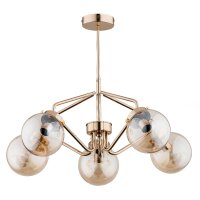 Deckenlampe Metall Rauchglas Gold 58 cm Retro Design