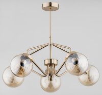 Deckenlampe Metall Rauchglas Gold 58 cm Retro Design