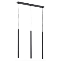 H&auml;ngelampe Schwarz Metall 60 cm 3-flammig Modern H&auml;ngeleuchte