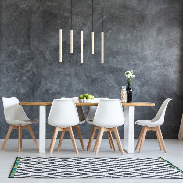 Hängeleuchte Metall Gold 60 cm 5-flammig Modern für Esstisch